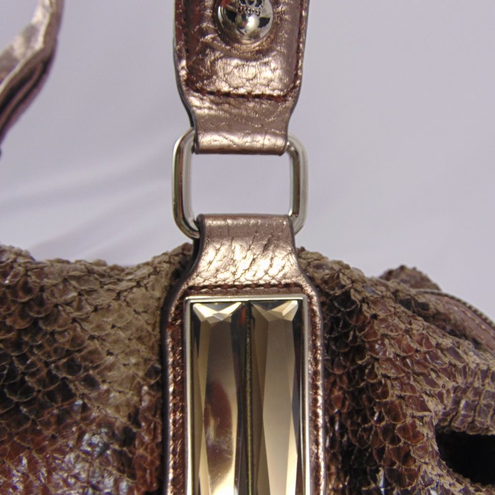 Kathy Van Zeeland Faux Cloth Snakeskin Hobo Bag - Picture 6 of 8